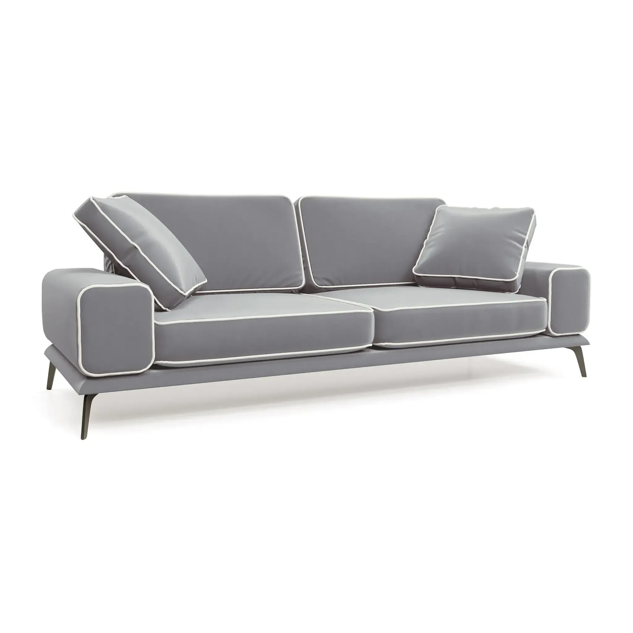 Солнечное побережье Диван прямой, галечный серый