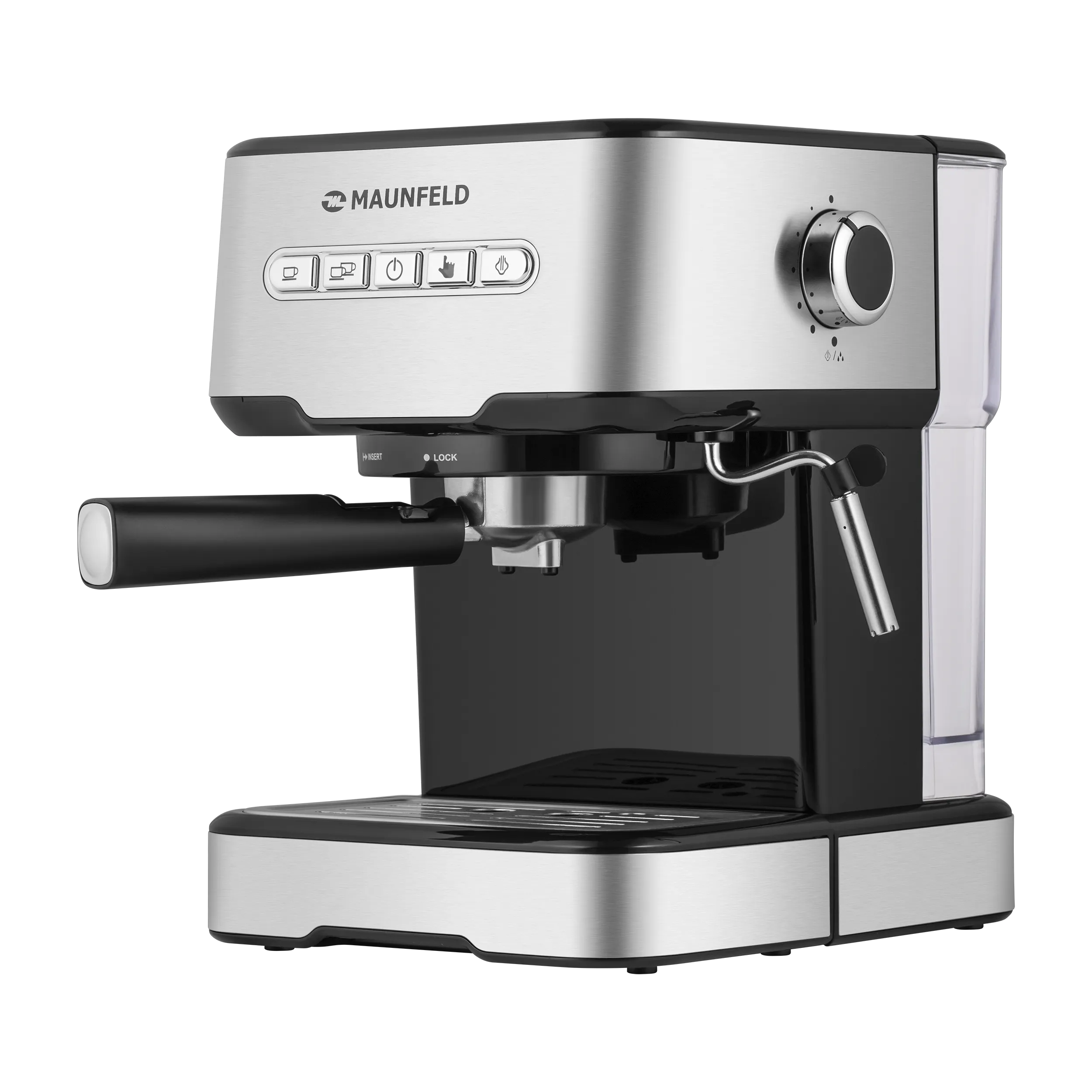 Кофемашина рожкового типа MAUNFELD MF-724S Нержавеющая сталь