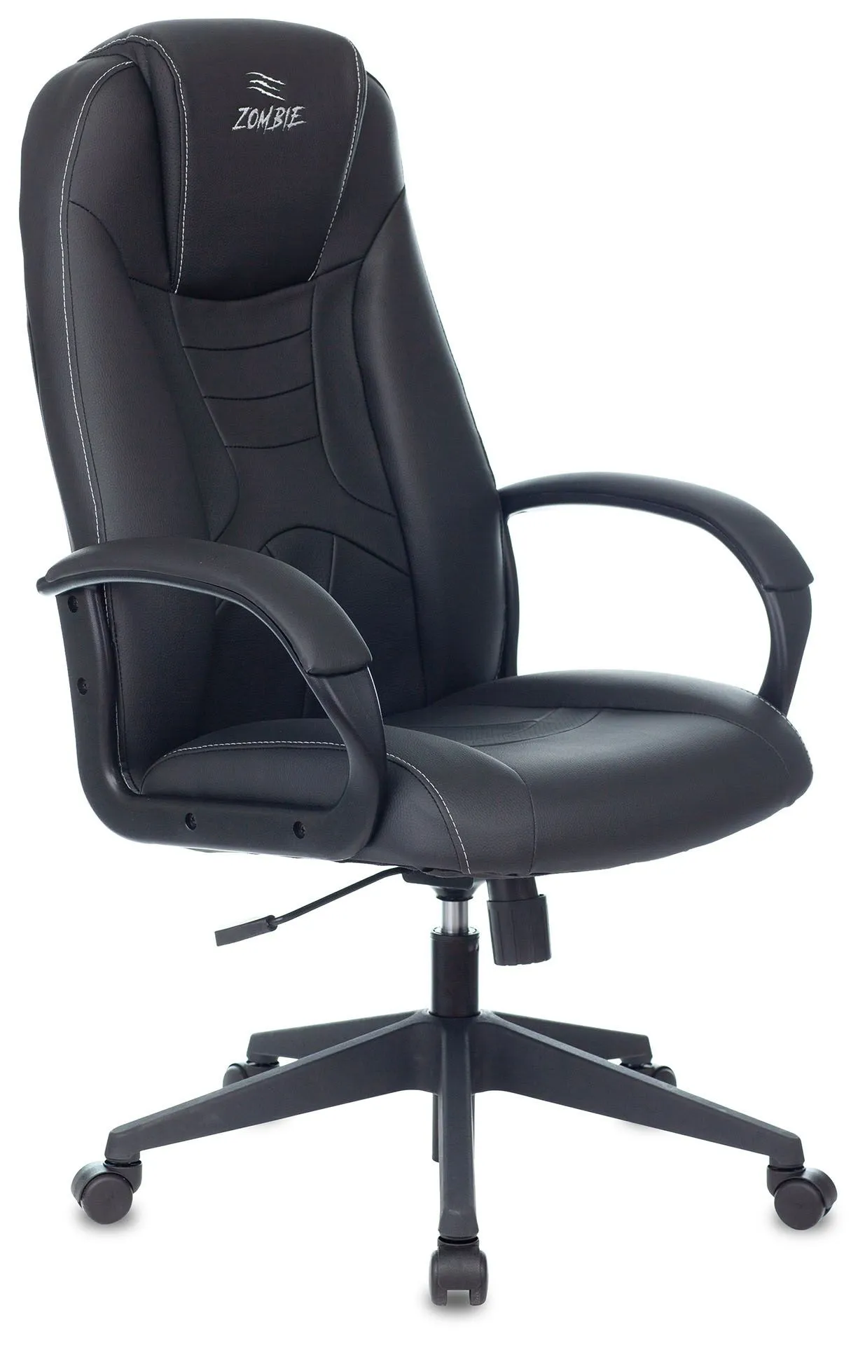 Кресло игровое Zombie 8 черный экокожа крестов. пластик