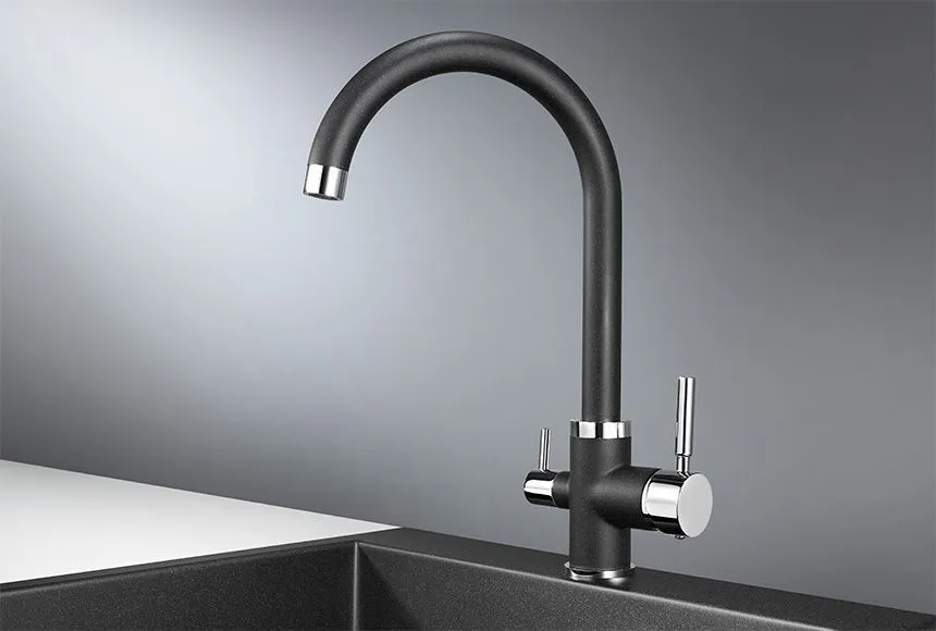 2168, ЧЁРНЫЙ, СМЕСИТЕЛЬ КУХОННЫЙ