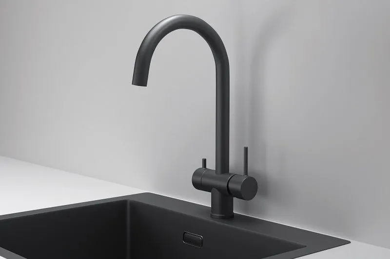 KS-7104, ЧЕРНЫЙ МАТОВЫЙ, СМЕСИТЕЛЬ КУХОННЫЙ