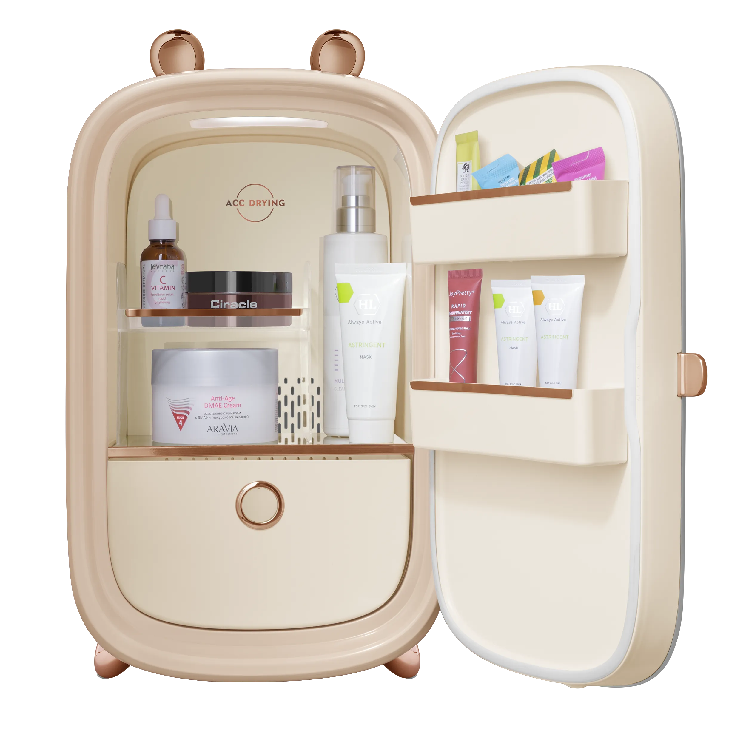 Мини-холодильник для косметики MAUNFELD MFF43 Кремовый