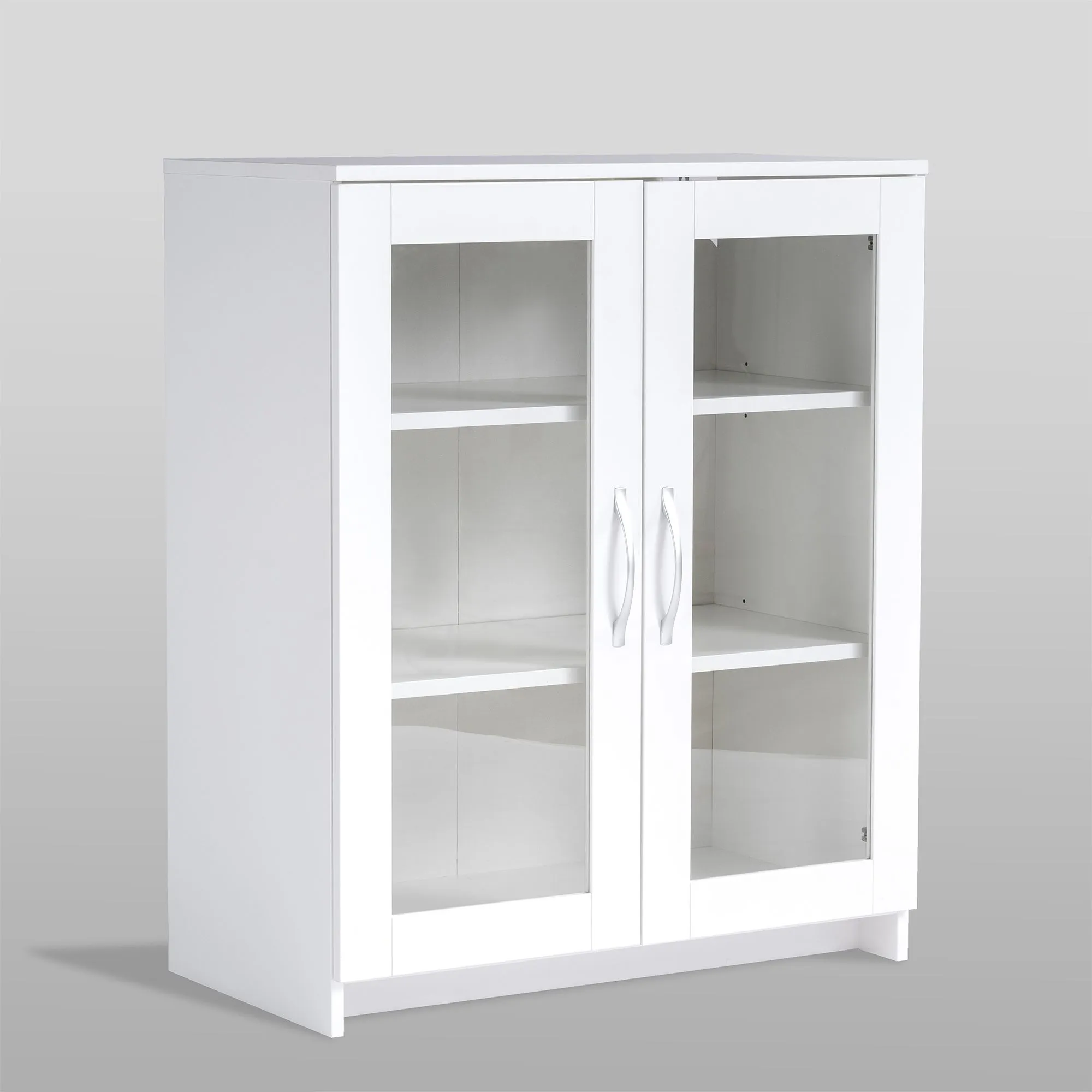 2.02.03.360.1 СИРИУС тумба 2 двери со стеклом 78х95 белая RU