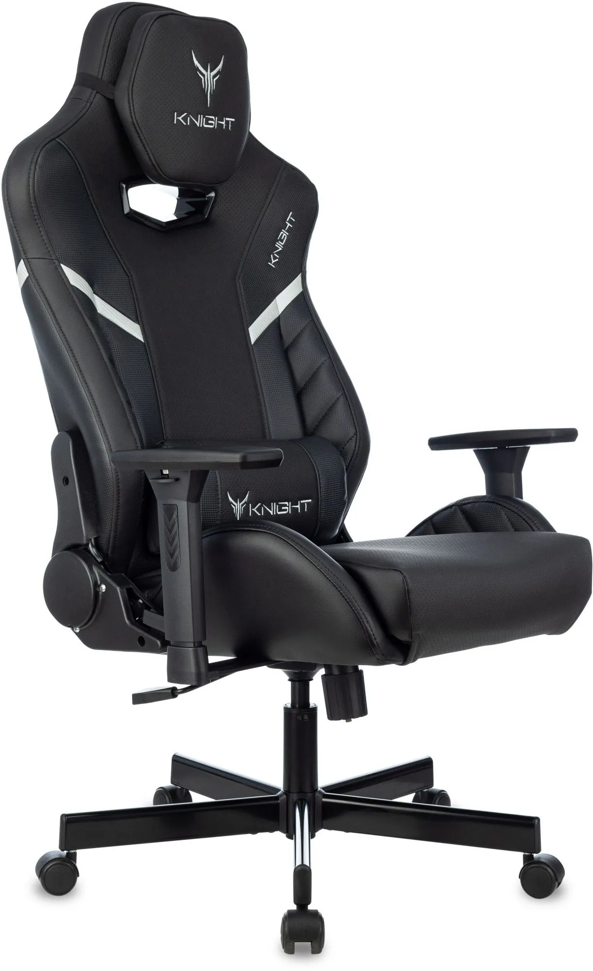 Кресло игровое Knight Thunder 5X черный экокожа крестов. металл