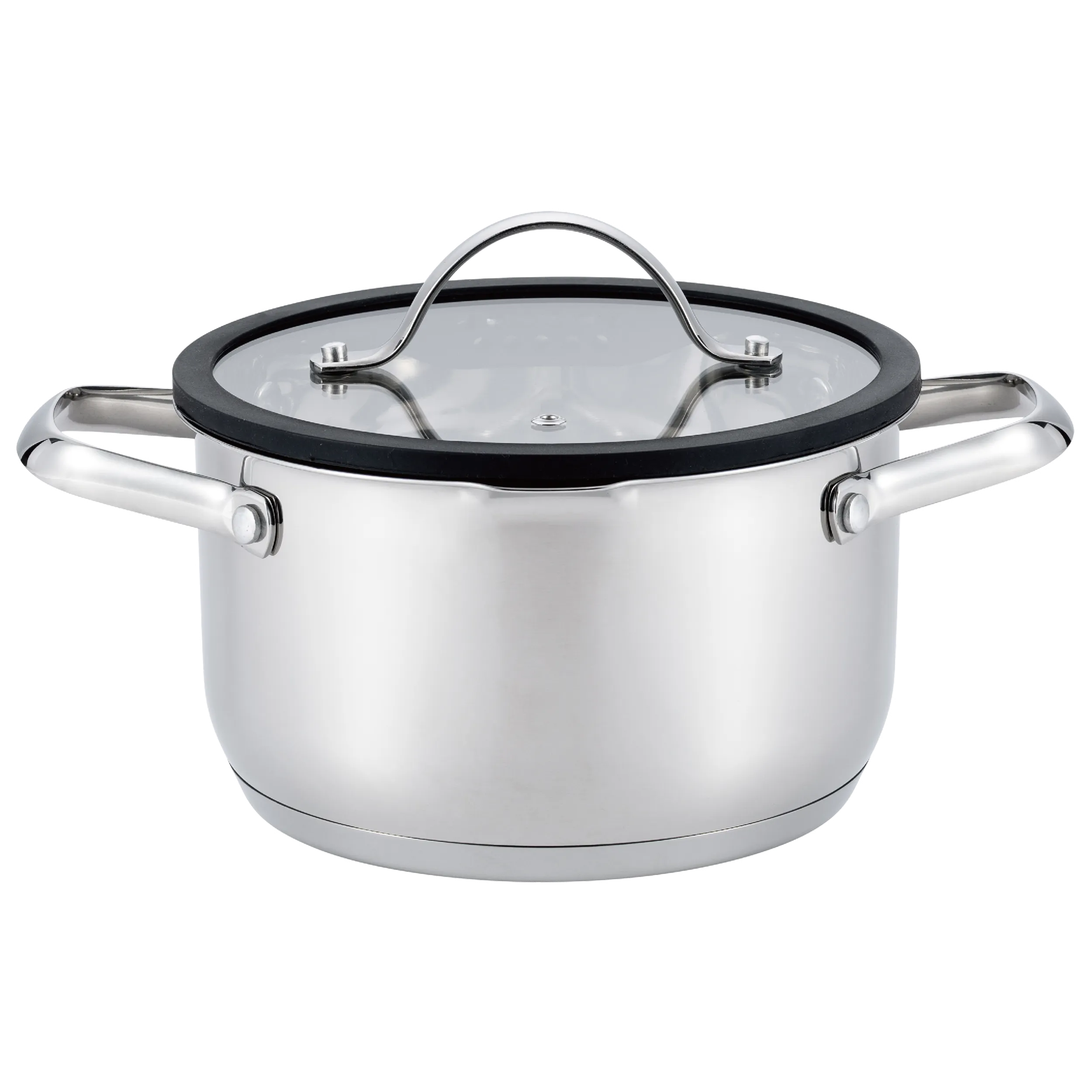 Кастрюля MAUNFELD ORIANA MF40RN01CR из нержавеющей стали со стеклянной крышкой, 20 см, 3,6 л