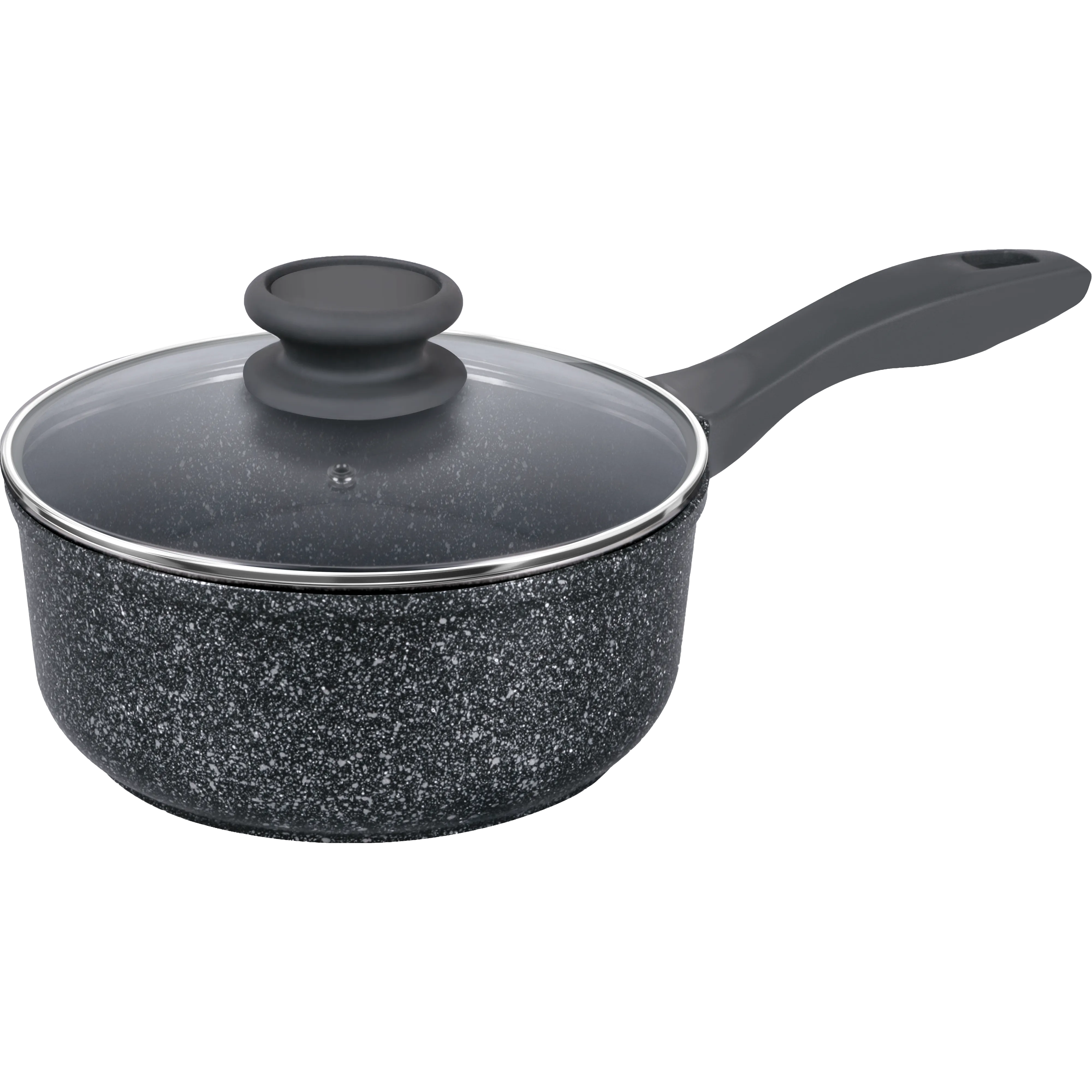 Ковш MAUNFELD GRETA MF18GRTT01SP из литого алюминия со стеклянной крышкой, 18 см, 1,6 л