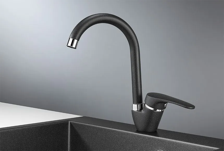 1024, ЧЁРНЫЙ, СМЕСИТЕЛЬ КУХОННЫЙ