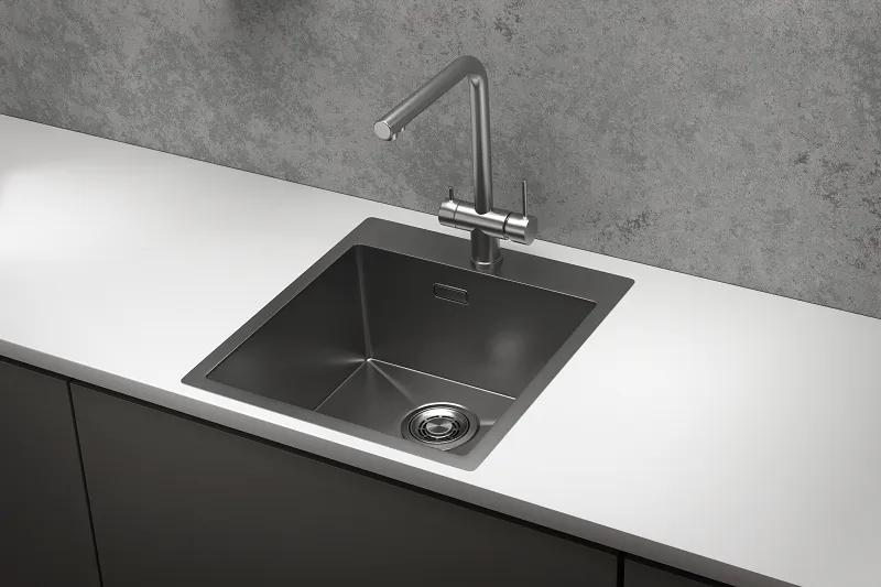 4600, СТАЛЬ САТИН, стальная кухонная мойка