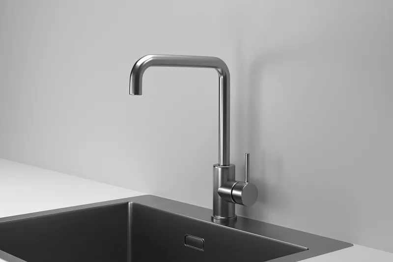 KS-7110, СТАЛЬ САТИН, СМЕСИТЕЛЬ КУХОННЫЙ