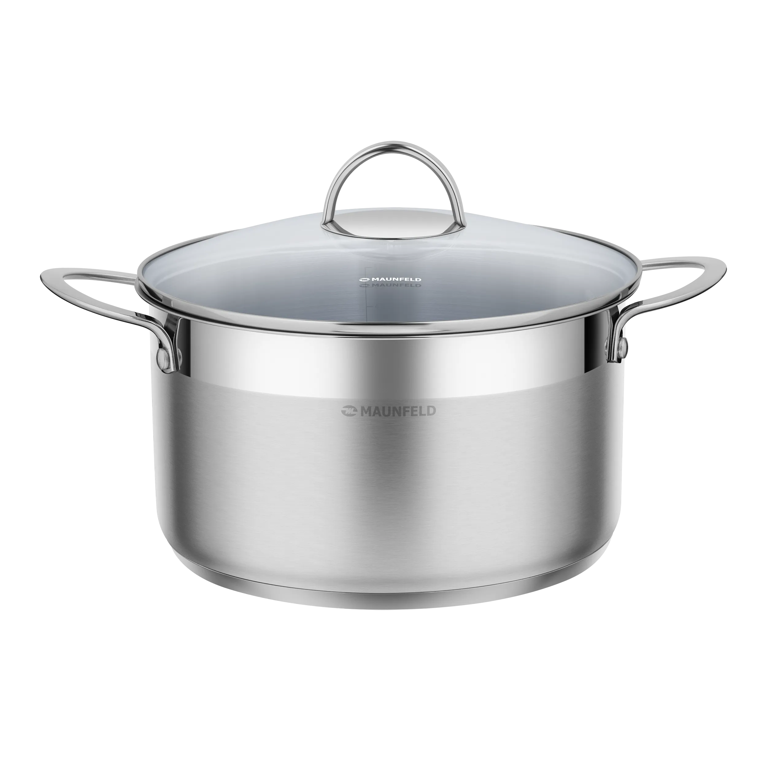 Кастрюля MAUNFELD GERDA MCS58S07 из нержавеющей стали со стеклянной крышкой, 24 см, 5,8 л. Нержавеющая сталь