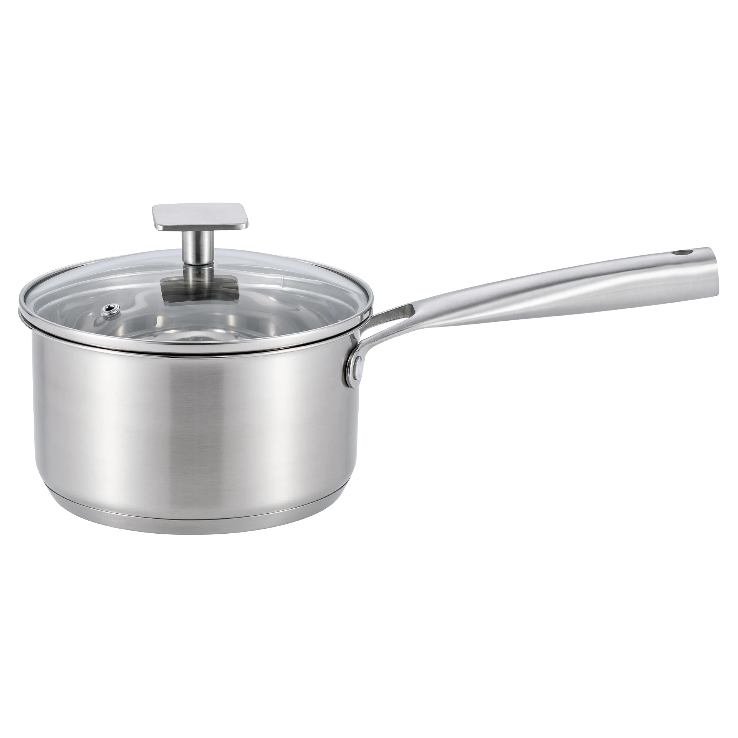 Ковш MAUNFELD FLORENCE MF18FR01SP из нержавеющей стали со стеклянной крышкой, 16 см, 1,8 л