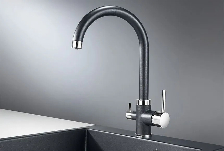 2168, ШВАРЦ (чёрный металлик), СМЕСИТЕЛЬ КУХОННЫЙ