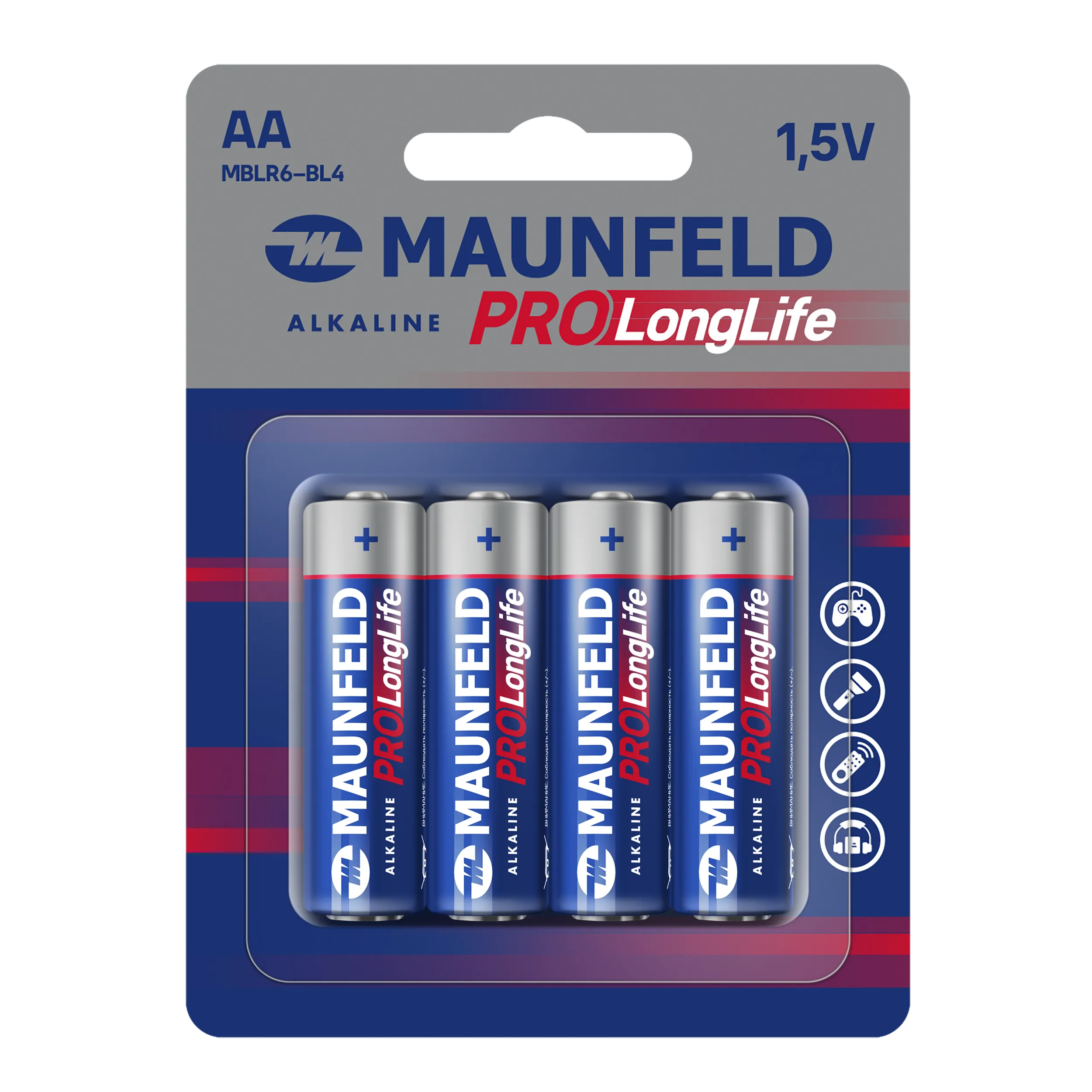 Батарейки MAUNFELD PRO Long Life Alkaline AA (LR6) MBLR6-BL4, блистер 4 шт.