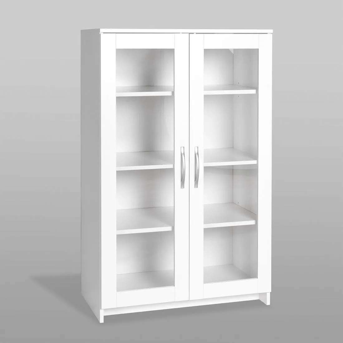 2.02.03.390.1 СИРИУС тумба 2 двери со стеклом 78х123 белая RU