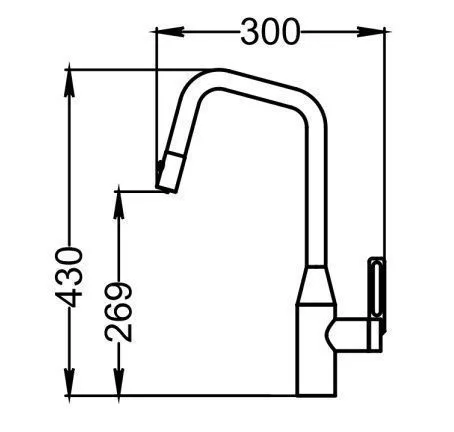 GR-8171, ШВАРЦ, СМЕСИТЕЛЬ КУХОННЫЙ С ВЫДВИЖНЫМ ИЗЛИВОМ