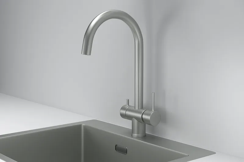 KS-7104, СТАЛЬ МАТОВАЯ, СМЕСИТЕЛЬ КУХОННЫЙ