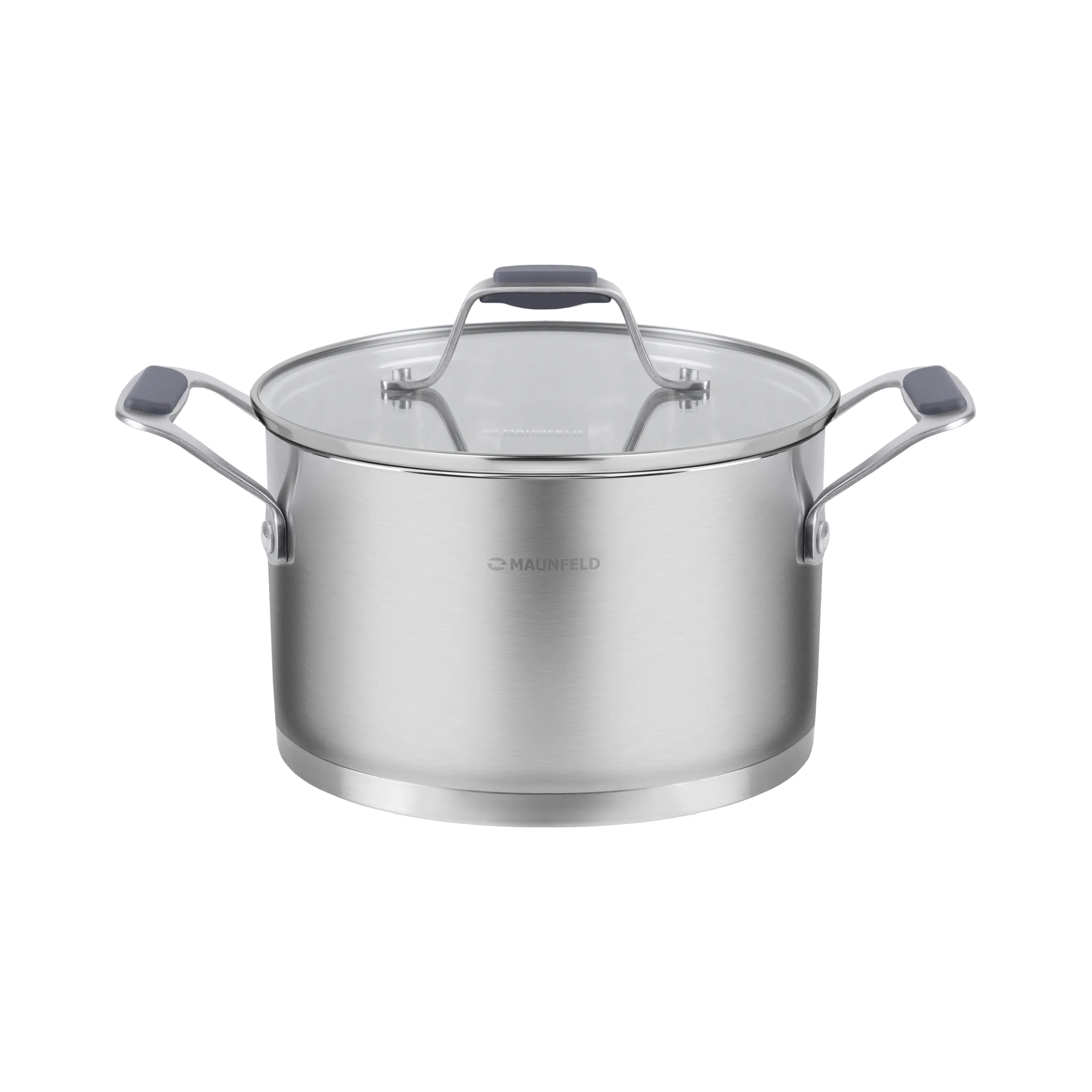 Кастрюля MAUNFELD MADISON MF20MS01CR из нержавеющей стали со стеклянной крышкой, 16 см, 1,9 л.