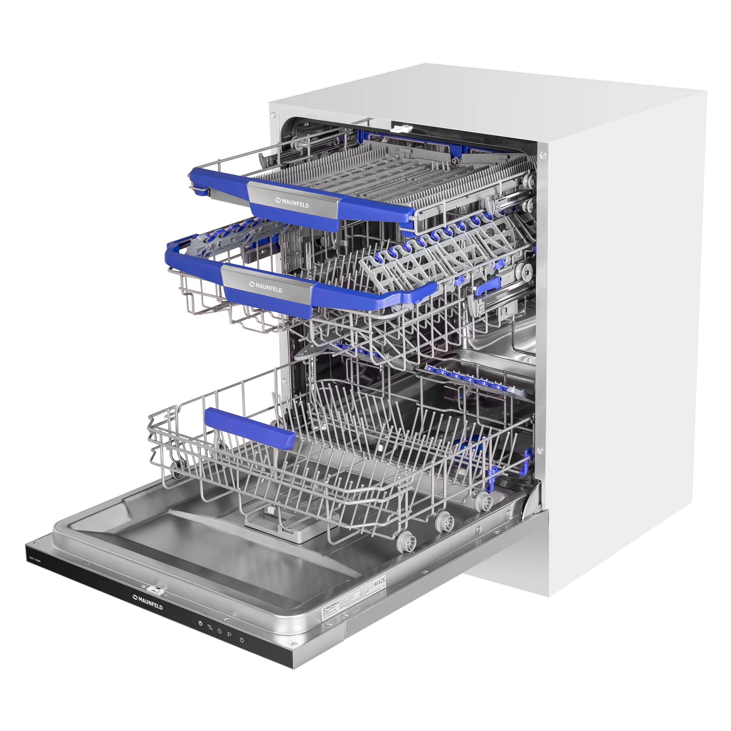 Посудомоечная машина с Vortex Wash и лучом на полу MAUNFELD MLP-12IMR Нержавеющая сталь