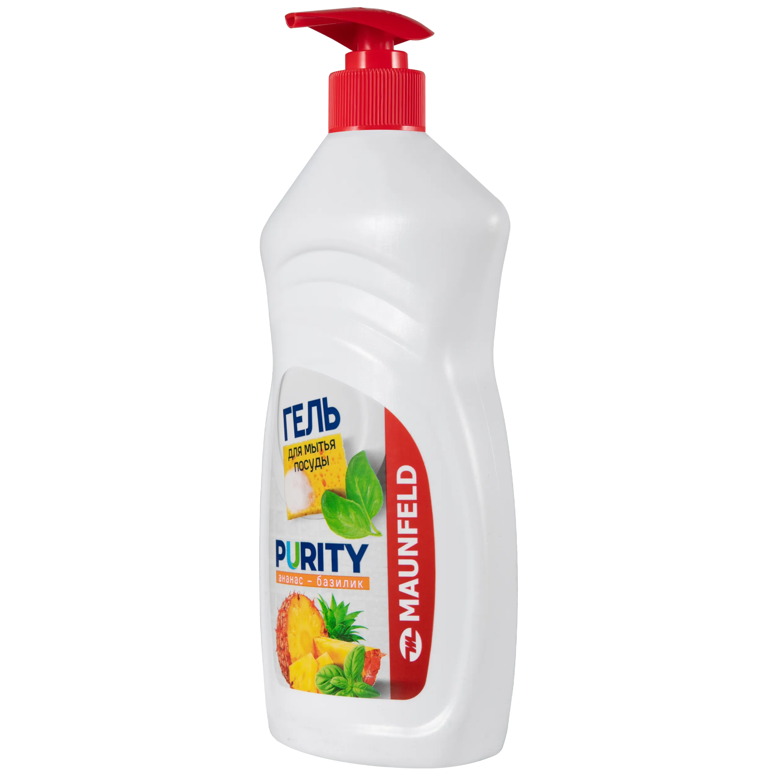 Гель для мытья посуды Maunfeld Purity Ананас и базилик 450г MDL450PD с дозатором