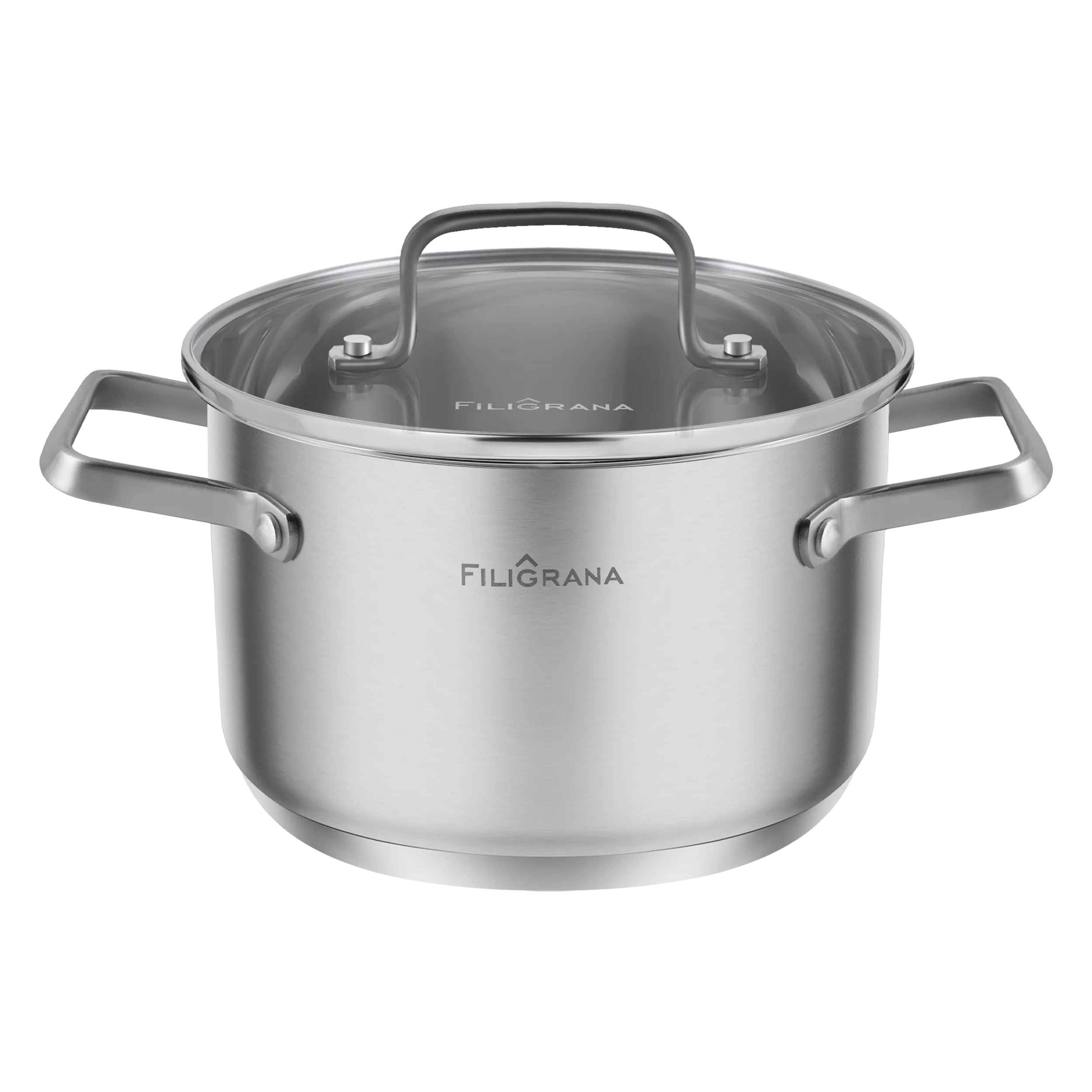 Кастрюля FILIGRANA MOLLY FG40MLL01CR из нержавеющей стали со стеклянной крышкой, 20  см, 3,6 л.
