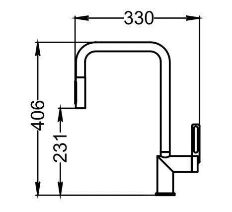 GR-8173, ГРАФИТ, СМЕСИТЕЛЬ КУХОННЫЙ С ВЫДВИЖНЫМ ИЗЛИВОМ