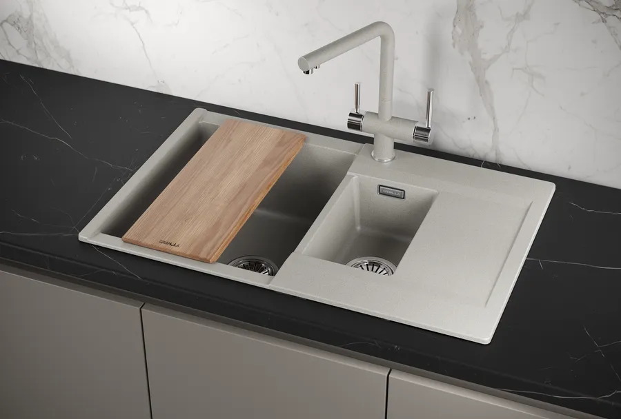 ES-7808, БАЗАЛЬТ, кухонная мойка, кварц, ESTETICA