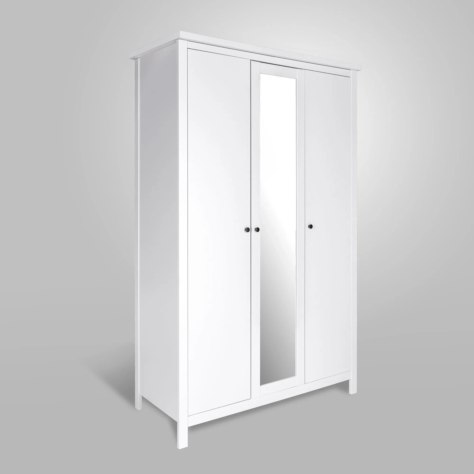 2.08.01.040.1 САГА шкаф 3 двери с зеркалом белый