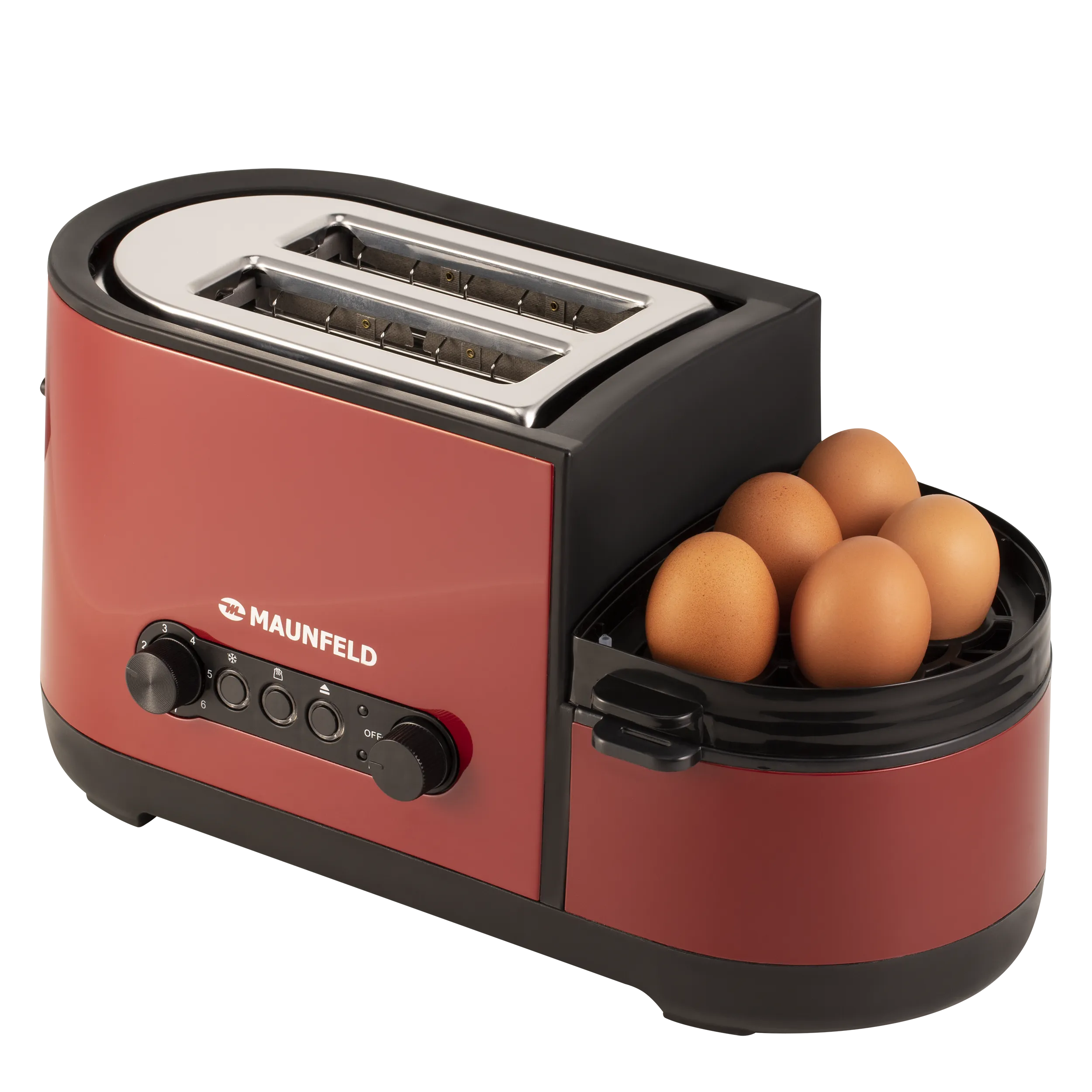 Тостер MAUNFELD MF-820CH PRO Вишневый