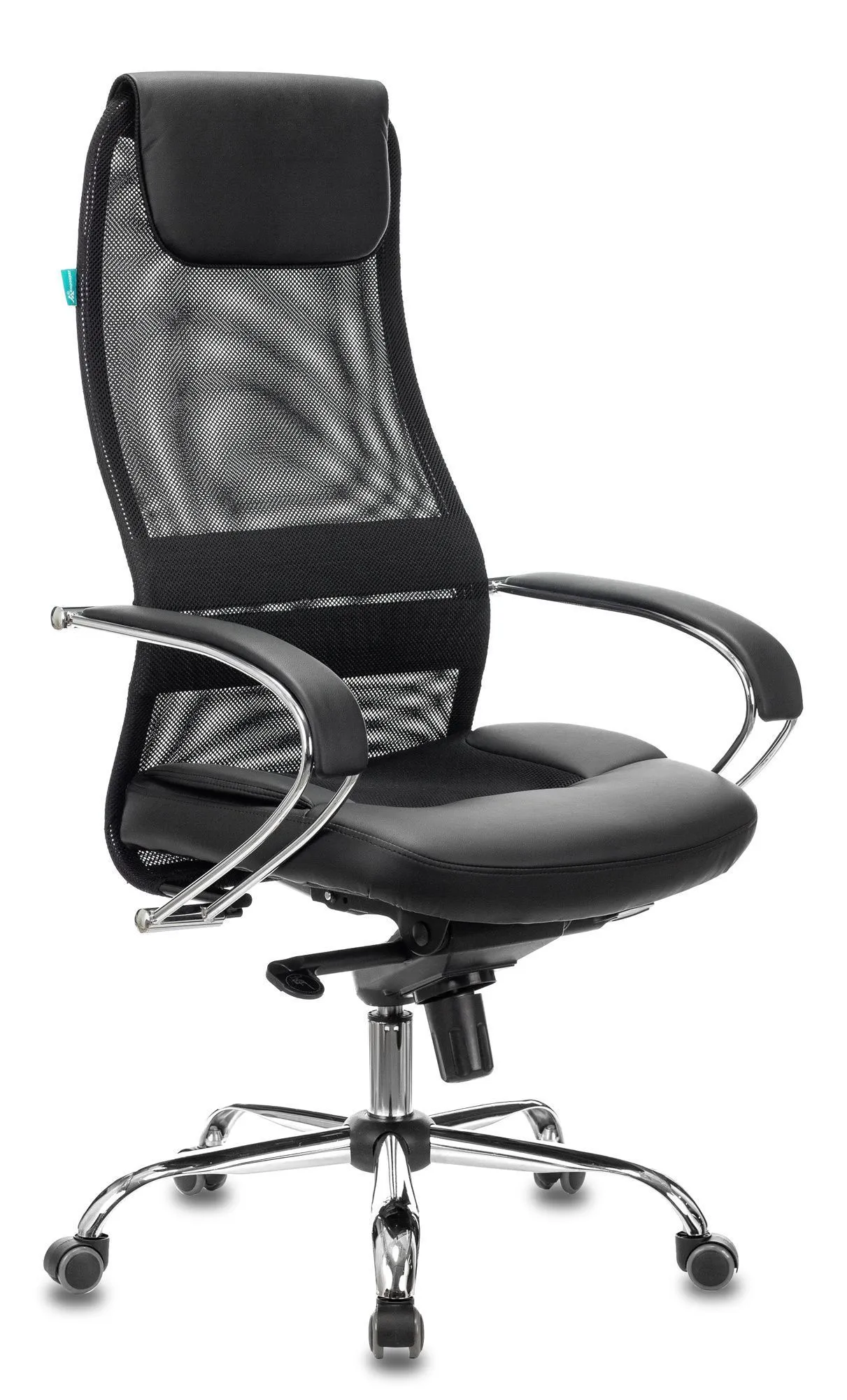 Кресло руководителя Бюрократ CH-609SL черный TW-01 TW-11 экокожа/сетка с подголов. крестов. металл хром