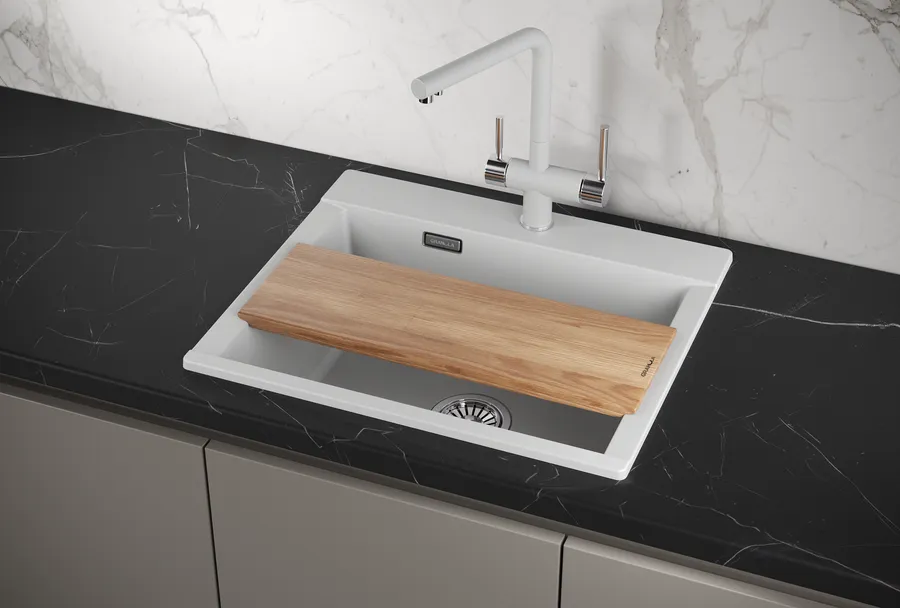 ES-5804, АРКТИК (БЕЛЫЙ), кухонная мойка, кварц, ESTETICA