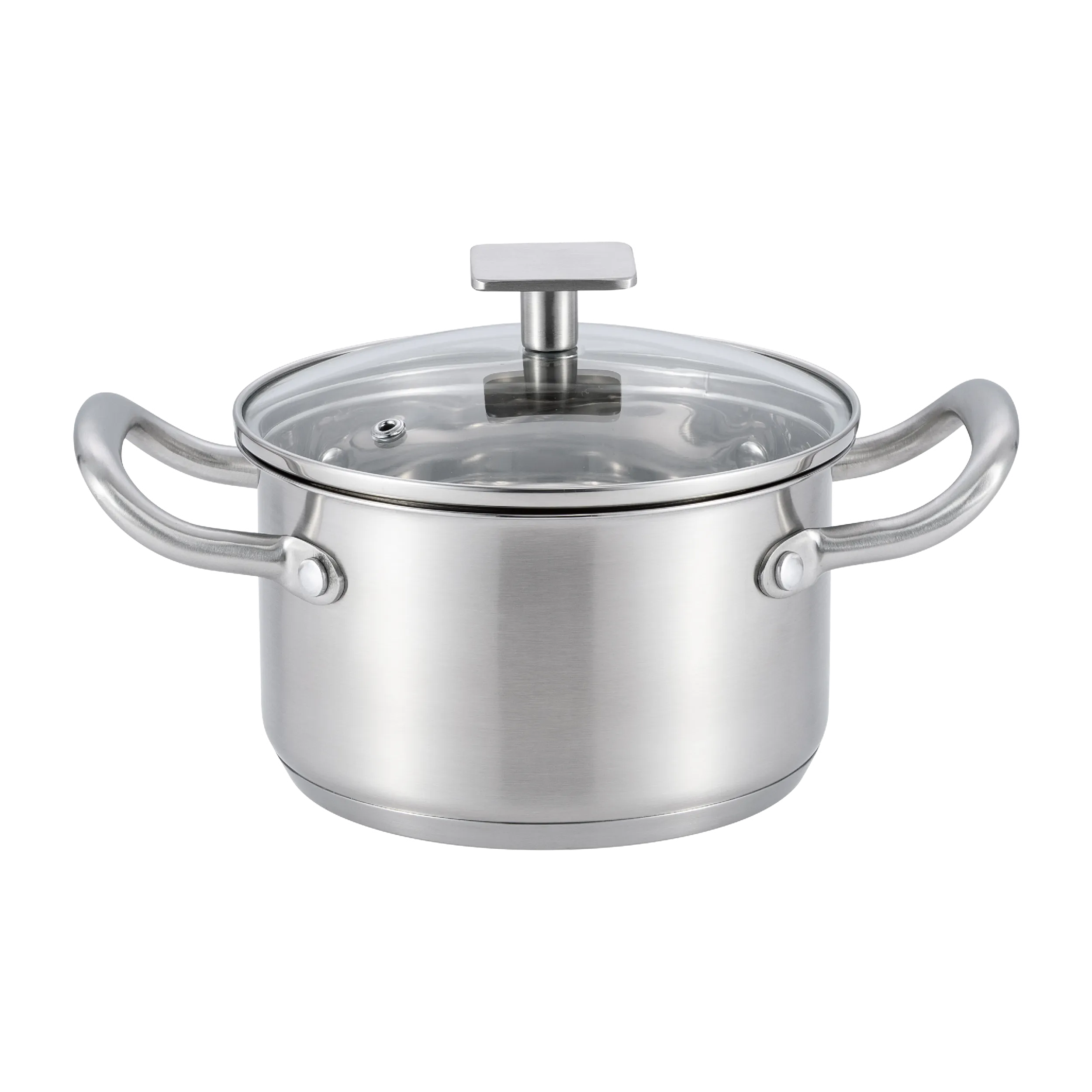 Кастрюля MAUNFELD FLORENCE MF19FR01CR из нержавеющей стали со стеклянной крышкой, 16 см, 1,9 л