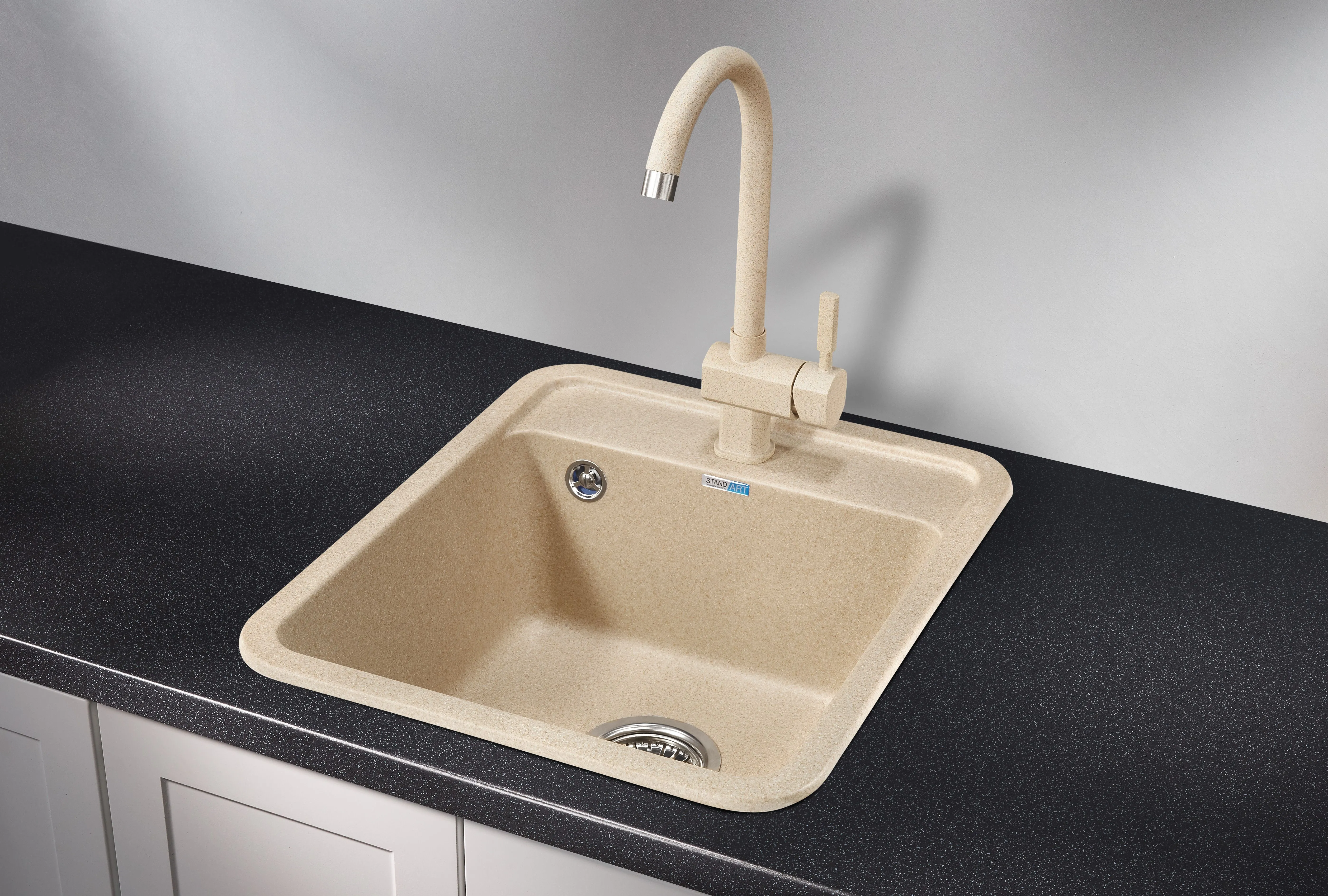 4202, БЕЖЕВЫЙ, кухонная мойка, СтандАРТ кварц