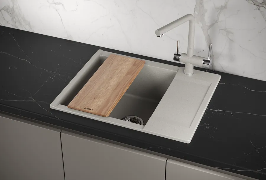 ES-6202, БАЗАЛЬТ, кухонная мойка, кварц, ESTETICA