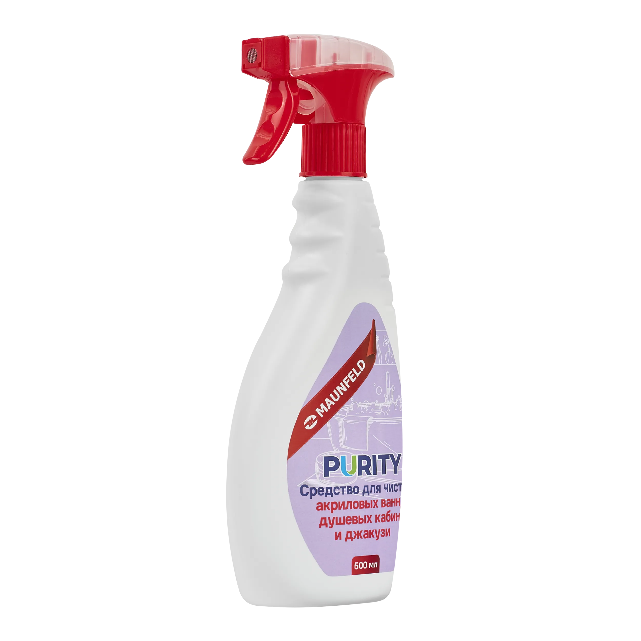 Средство для чистки акриловых ванн, душевых кабин и джакузи Maunfeld Purity 500мл MAC500SD