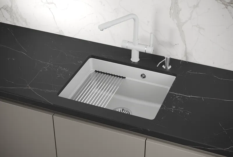 KS-5501U, АРКТИК (БЕЛЫЙ), кухонная мойка, кварц