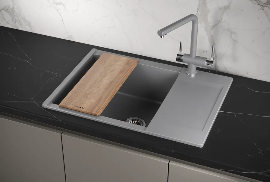 ES-7003, АЛЮМИНИУМ, кухонная мойка, кварц, ESTETICA