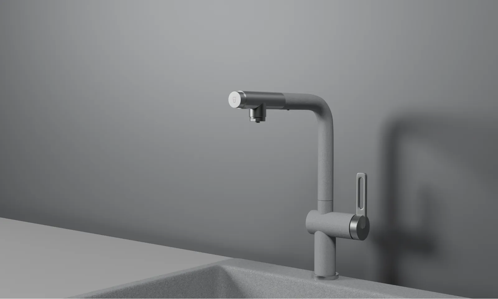 GR-8169, БАЗАЛЬТ, СМЕСИТЕЛЬ КУХОННЫЙ С ВЫДВИЖНЫМ ИЗЛИВОМ