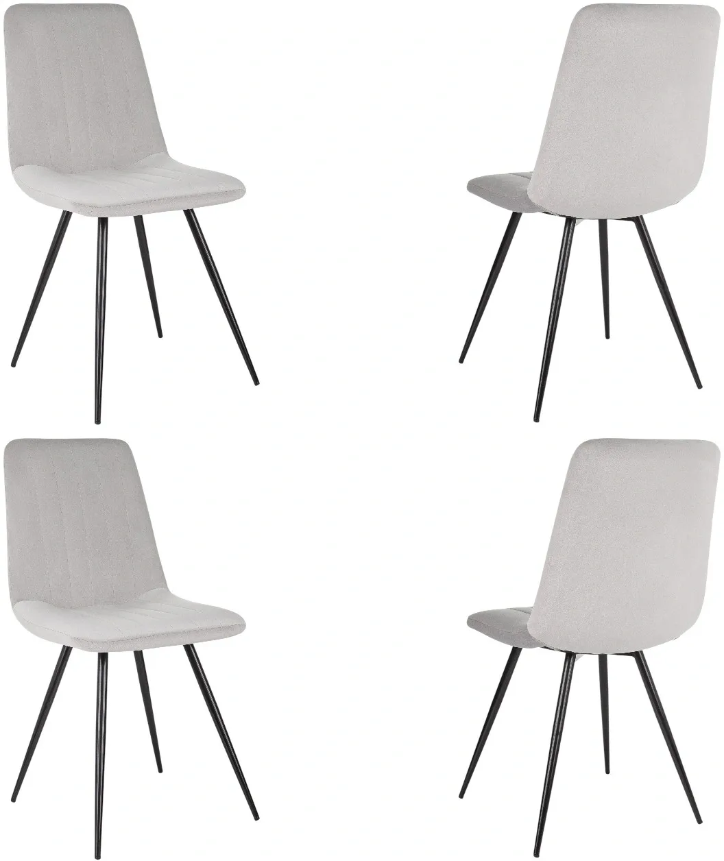 Стул для дома Бюрократ CH-K6_4 комплект 4шт св.серый Holland 09 металл черный на ножках (CH-K6_1/HL09_4)