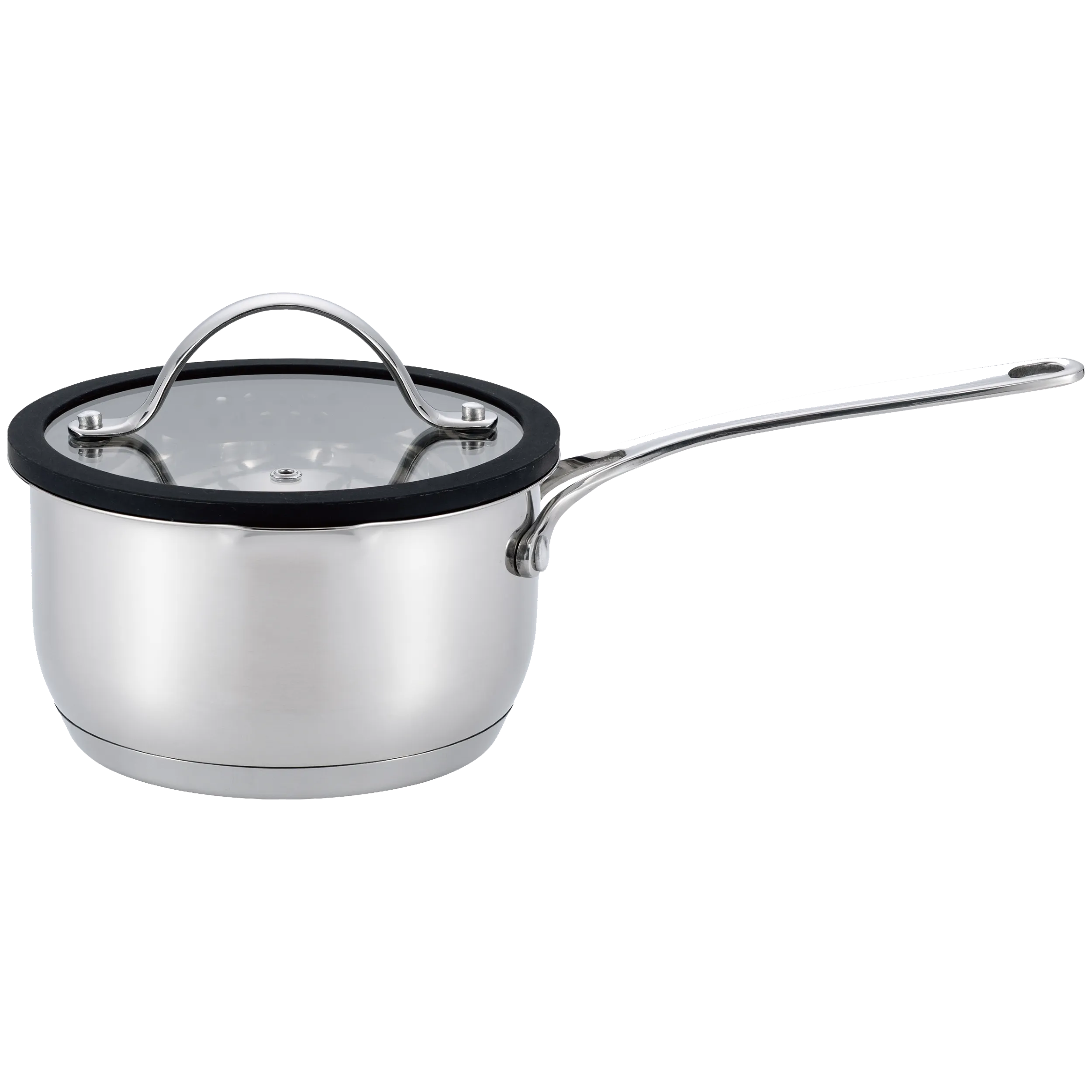 Ковш MAUNFELD ORIANA MF18RN01SP из нержавеющей стали со стеклянной крышкой, 16 см, 1,8 л