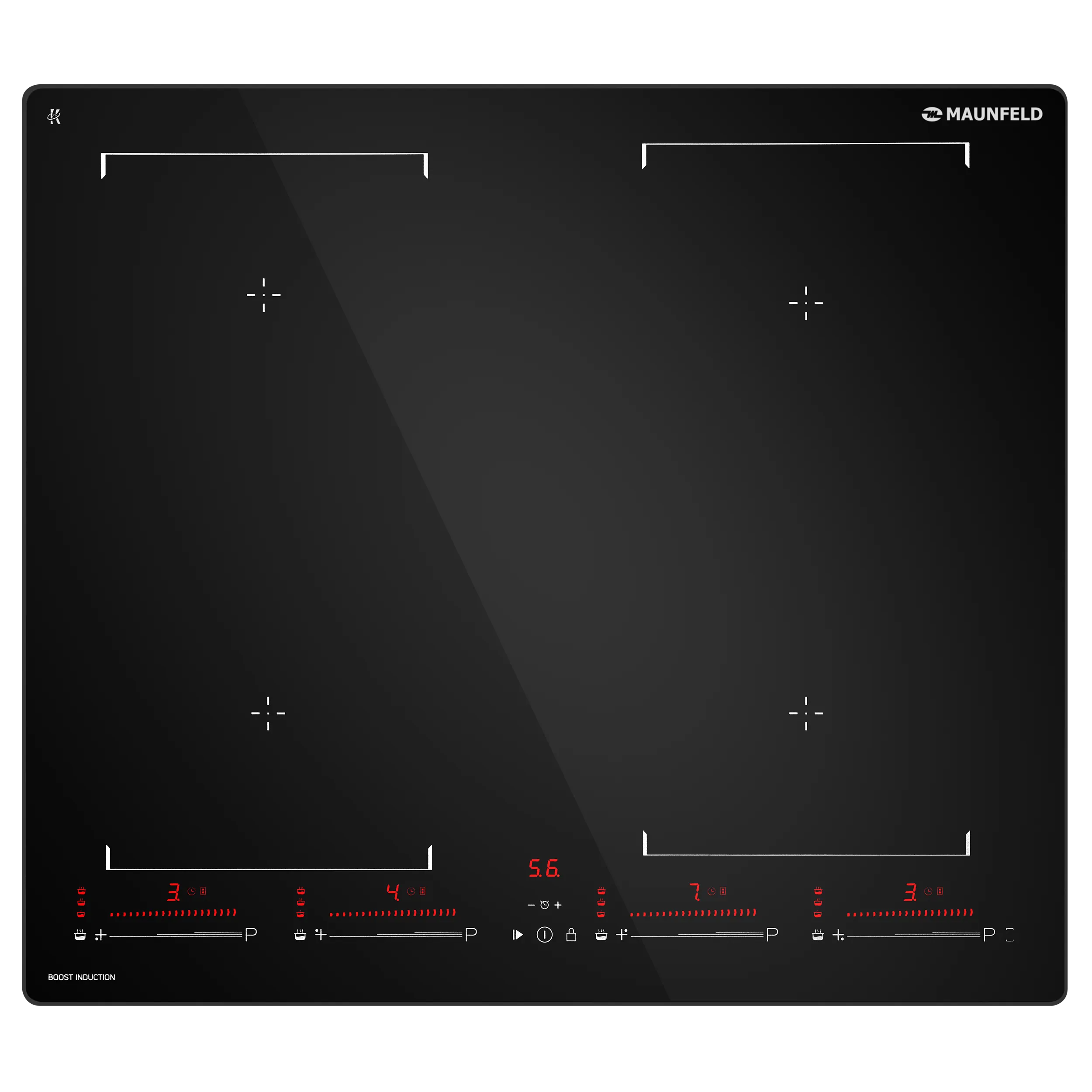 Индукционная варочная панель с объединением зон Bridge Induction и Booster MAUNFELD CVI604SBEXBK Черный