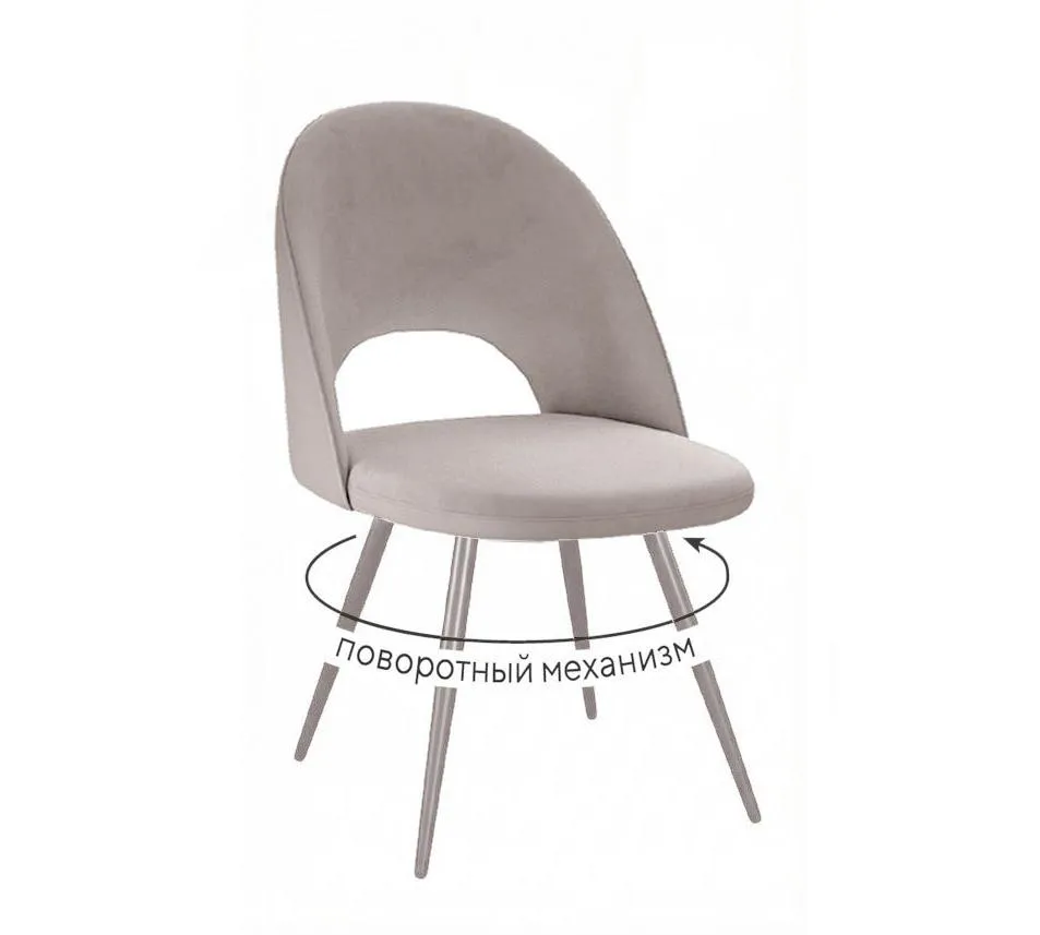 Стул DikLine 383 поворотный B03 BEIGE, ножки капучино