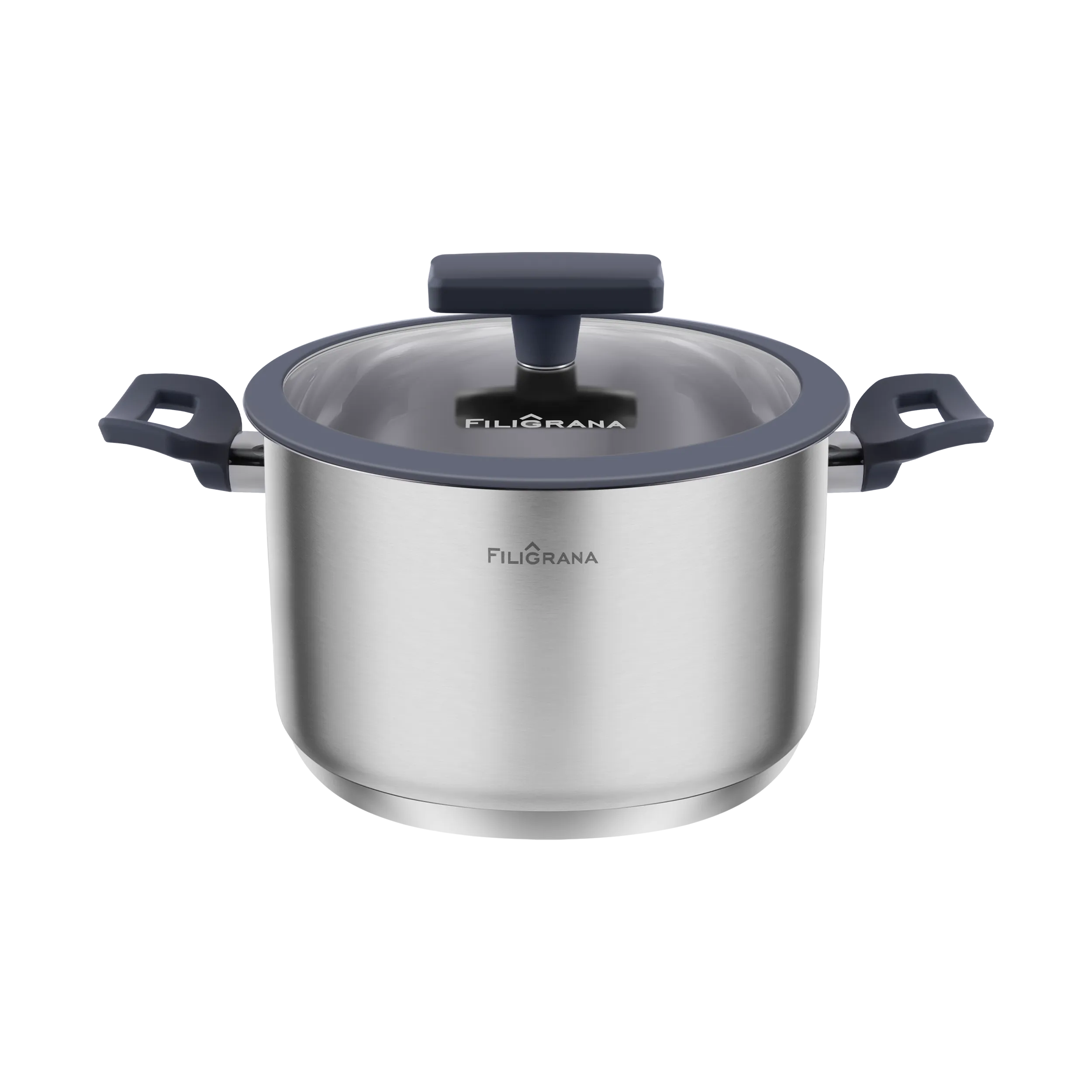 Кастрюля FILIGRANA STELLA FG20STL01CR из нержавеющей стали со стеклянной крышкой, 16 см, 1,9 л. Нержавеющая сталь