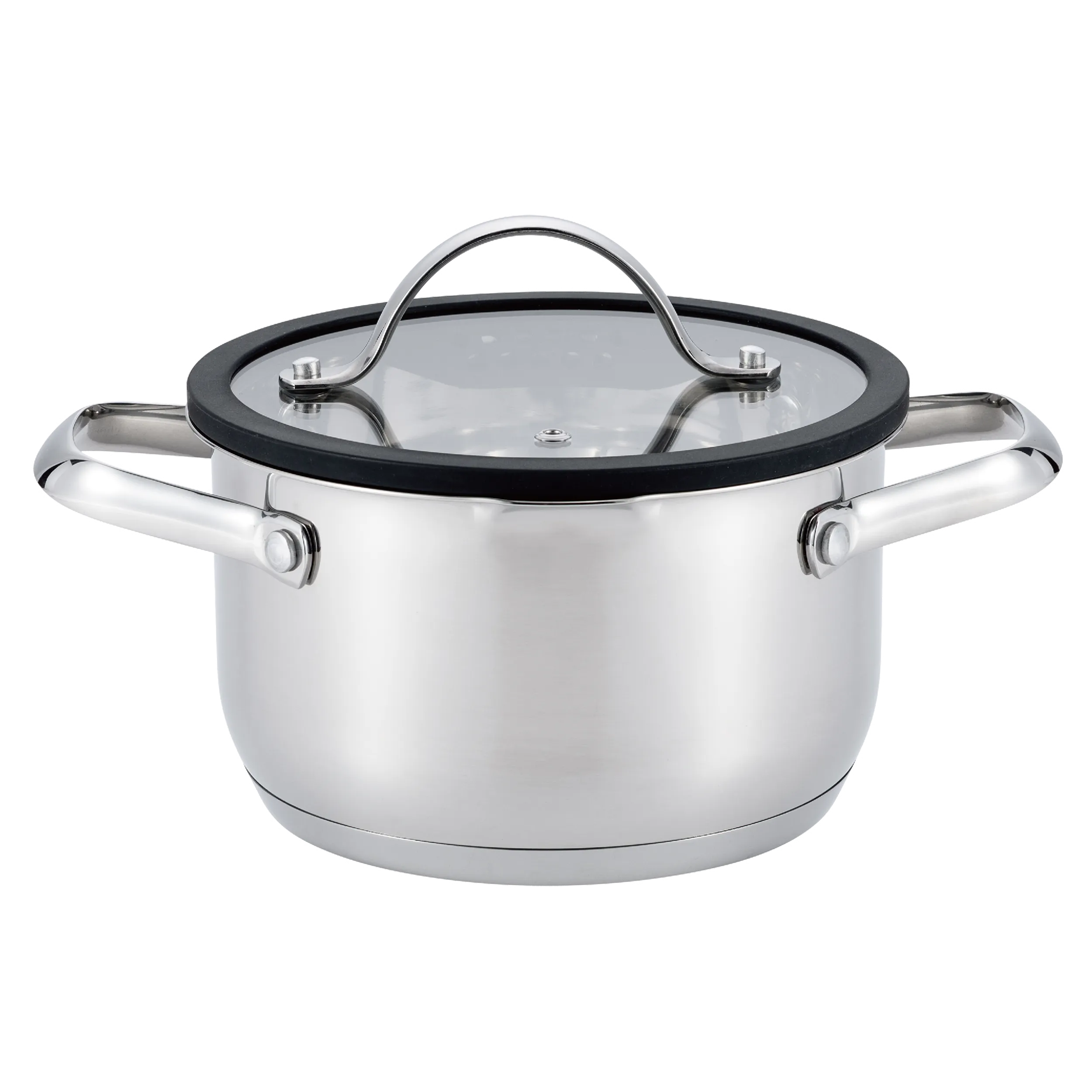 Кастрюля MAUNFELD ORIANA MF30RN01CR из нержавеющей стали со стеклянной крышкой, 18 см, 2,6 л