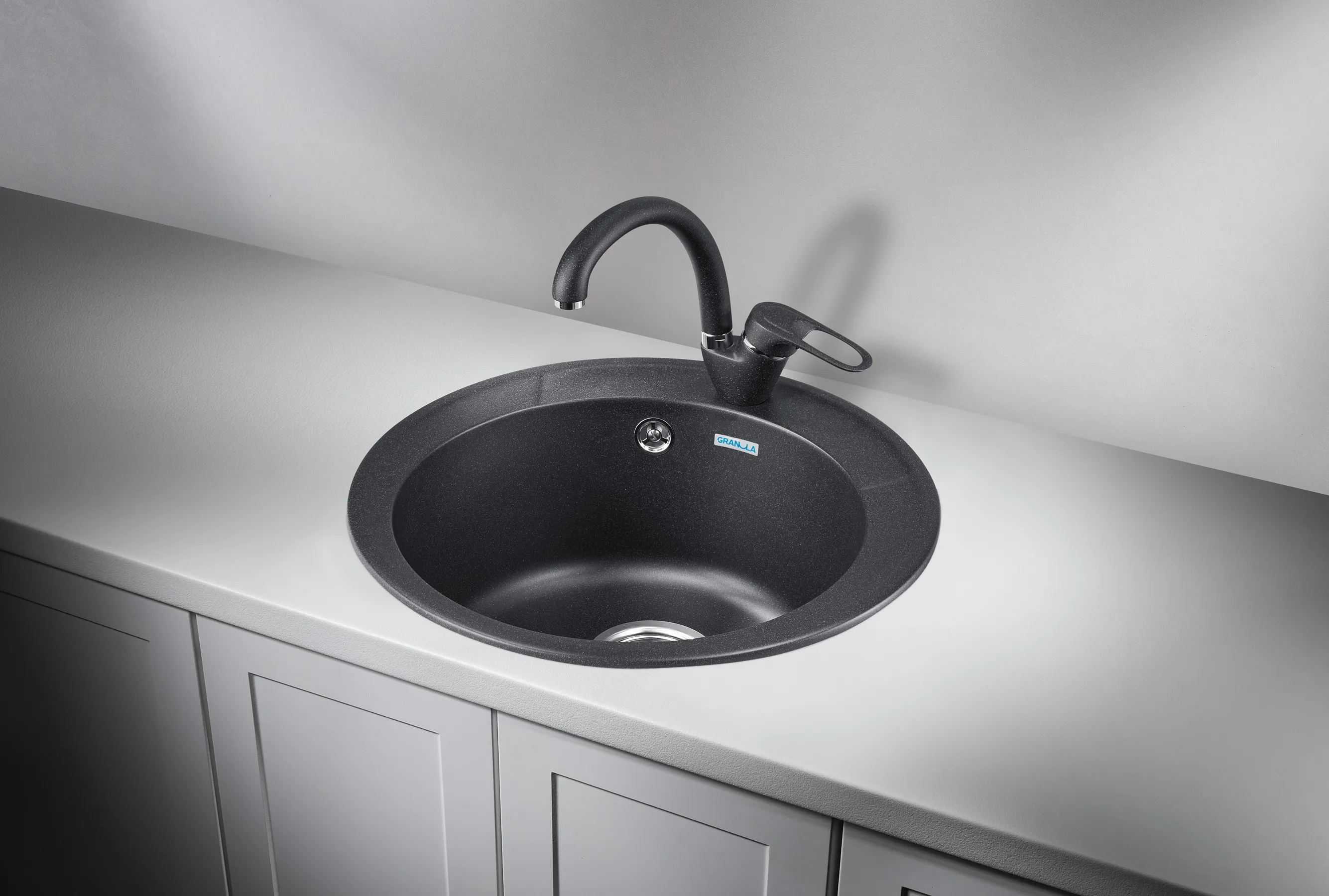 4802, ЧЁРНЫЙ, кухонная мойка, СтандАРТ кварц