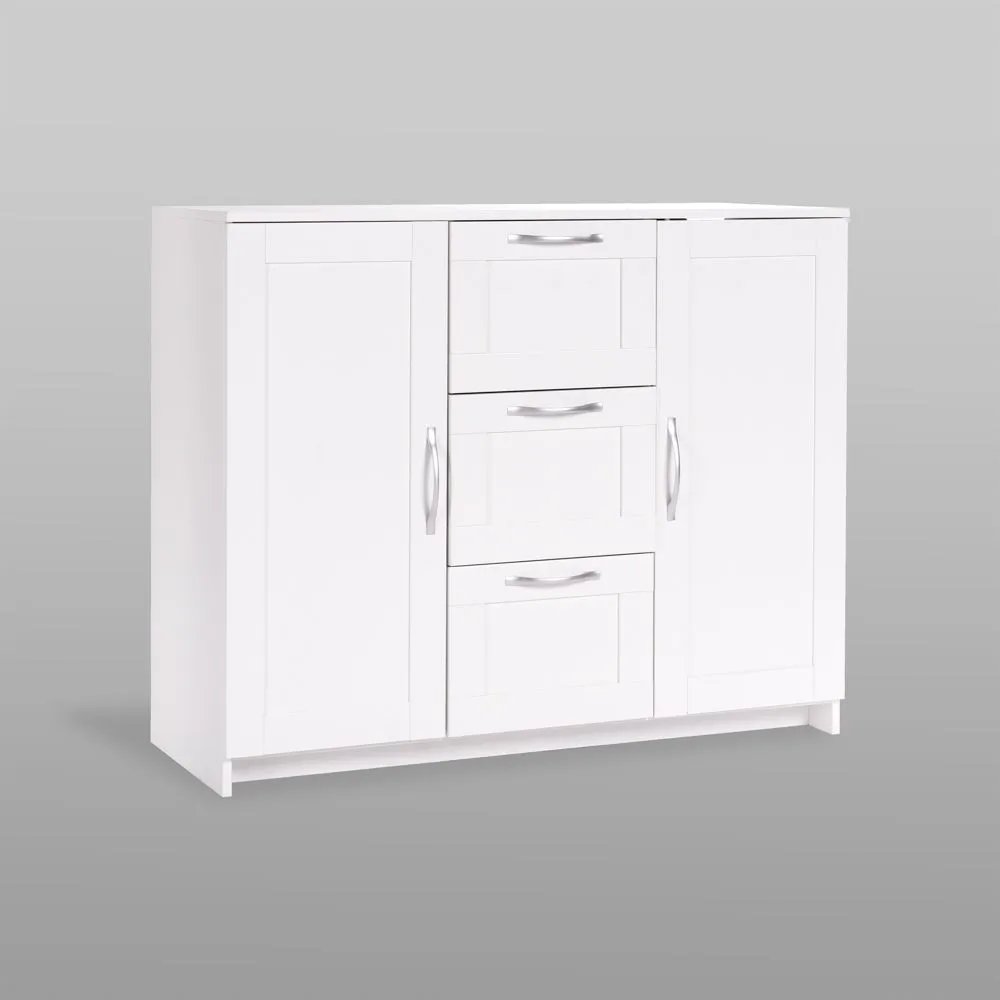 2.02.03.340.1 СИРИУС тумба 2 двери и 3 ящика 117х95 белая RU