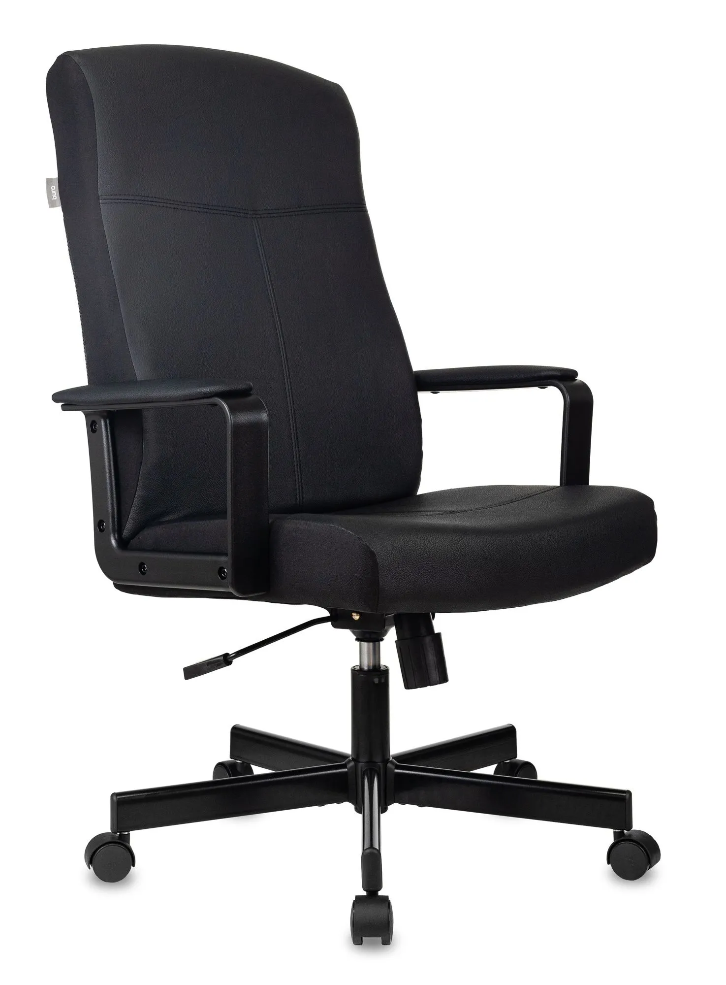 Кресло руководителя Бюрократ DOMINUS черный экокожа крестов. металл