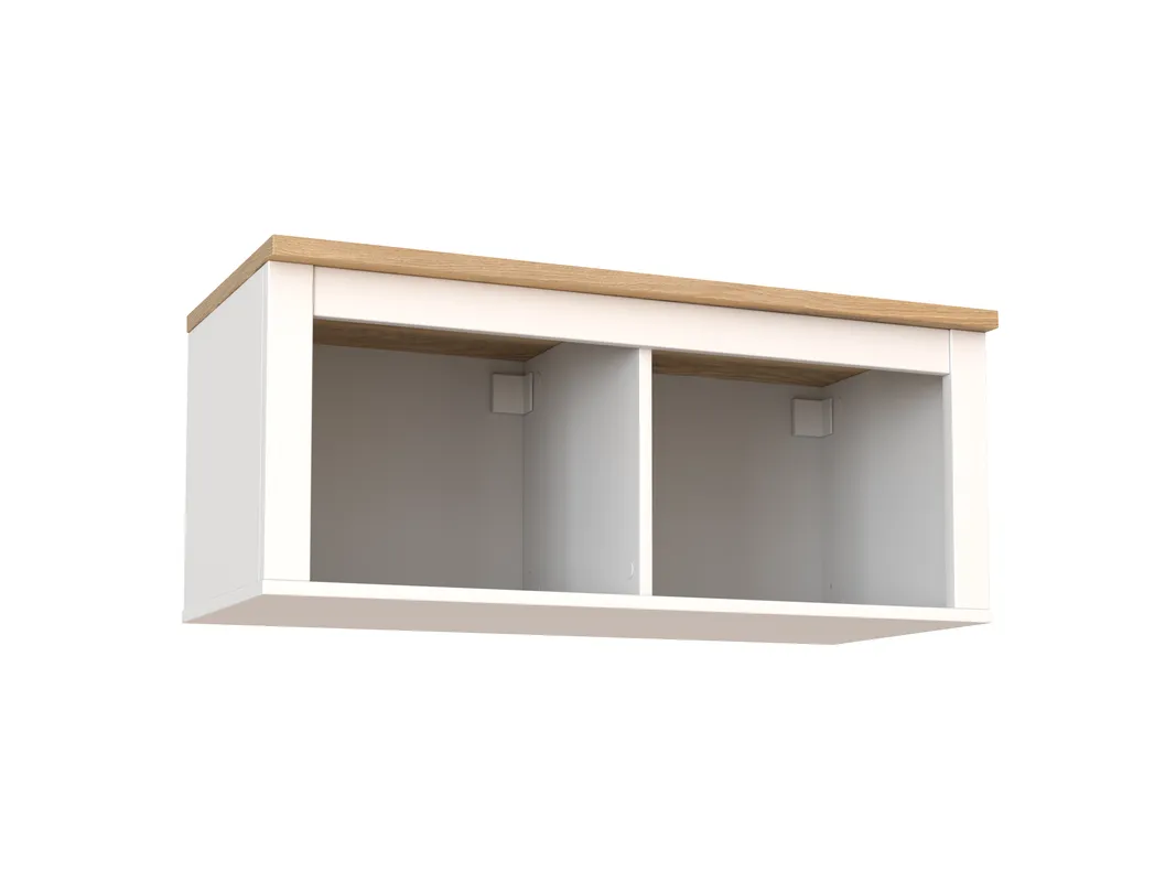 2.08.17.140.14 САГА полка навесная 2 секции белая/ясень