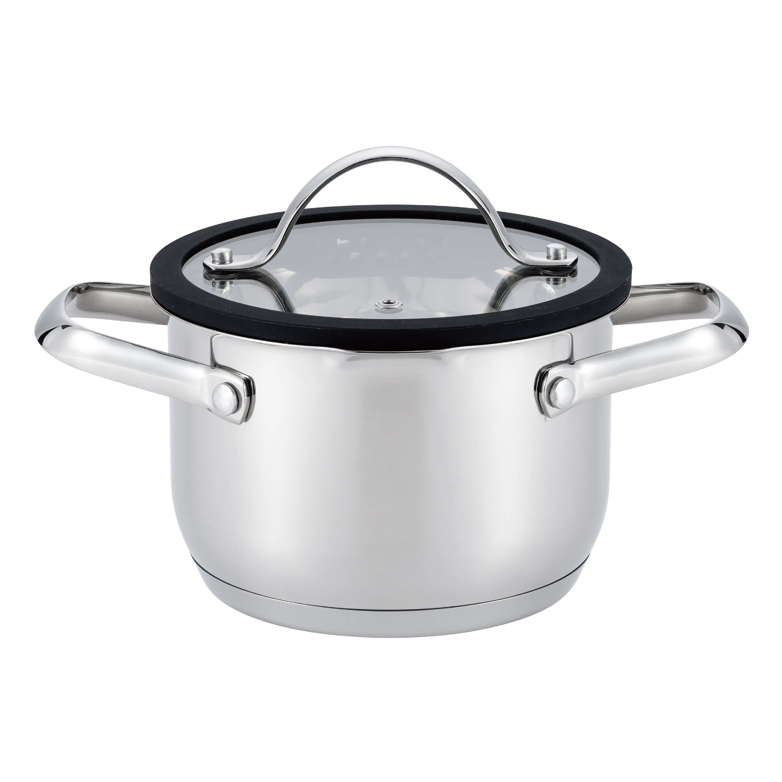 Кастрюля MAUNFELD ORIANA MF20RN01CR из нержавеющей стали со стеклянной крышкой, 16 см, 1,9 л