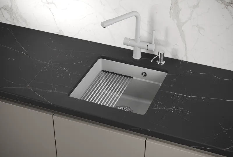 KS-4501U, АРКТИК (БЕЛЫЙ), кухонная мойка, кварц