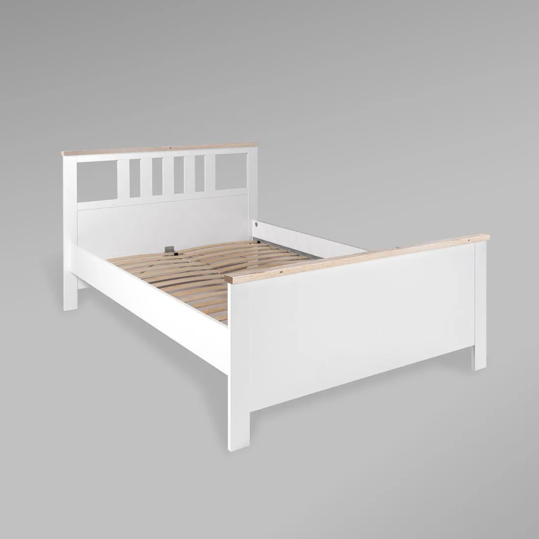 2.08.04.060.14 САГА кровать двойная 140х200 белая/ясень